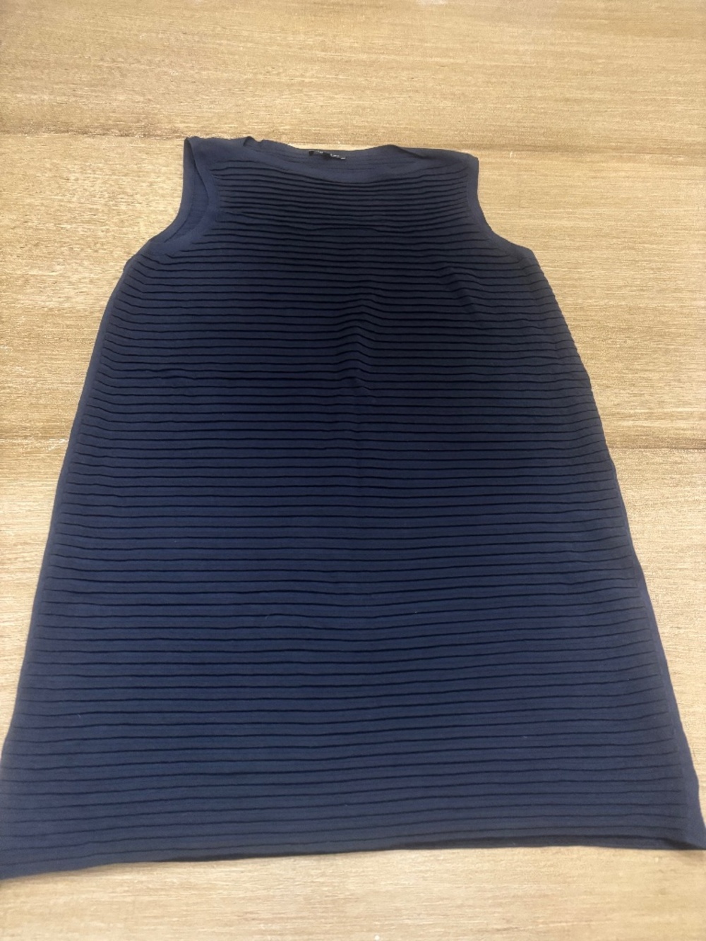 Lafayette 148 New York Shift Knit Dress 'Toni' Size L Navy Blue